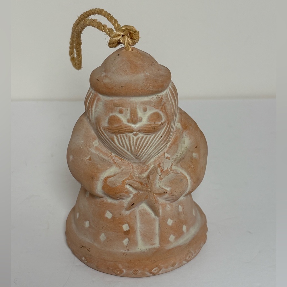 Terracotta Seaside Santa Bell with Starfish - Picture 1 of 11